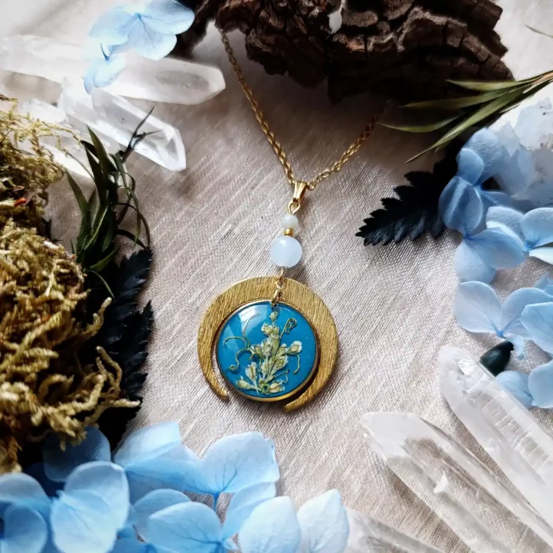 Collier lune florale – Image 3