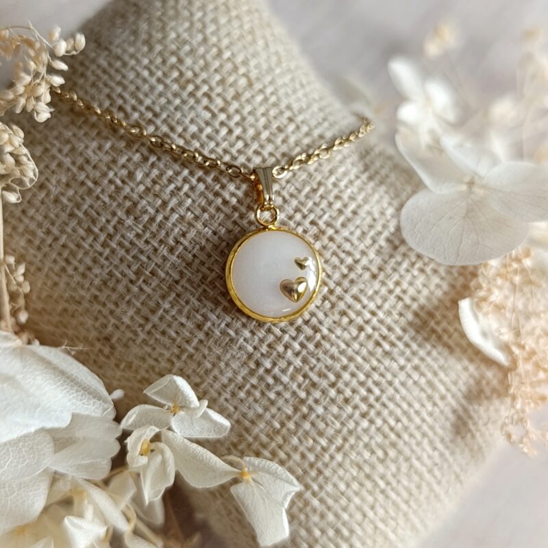 Pendentif souvenir fond lait maternel avec ou sans mèche de cheveux - Acier inoxydable